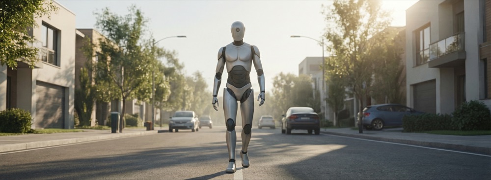 Robot walking in neighborhood